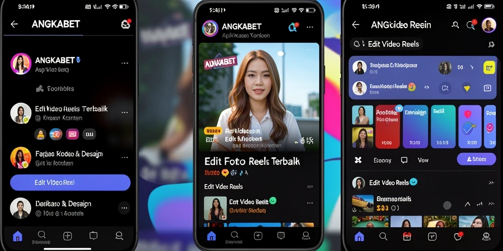 Antarmuka pengguna ANGKABET menampilkan fitur Edit Video Reels yang menarik.