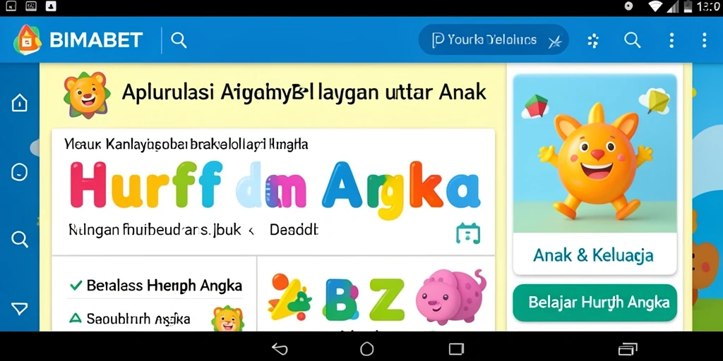 Tampilan antarmuka BIMABET yang interaktif dan ramah anak.