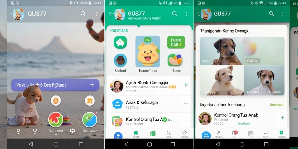 Tampilan antarmuka aplikasi GUS77 yang intuitif dan mudah digunakan.