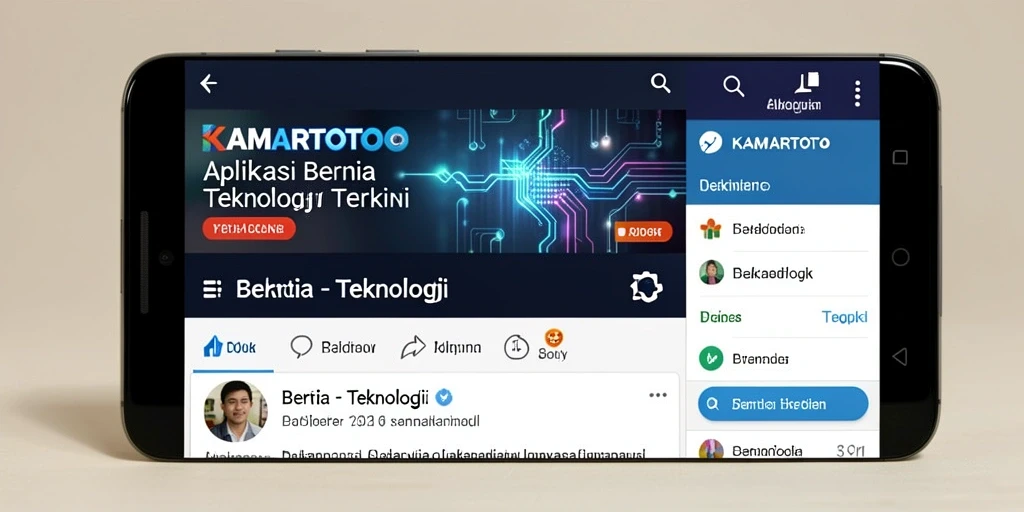 Antarmuka KAMARTOTO menampilkan berita teknologi terbaru.