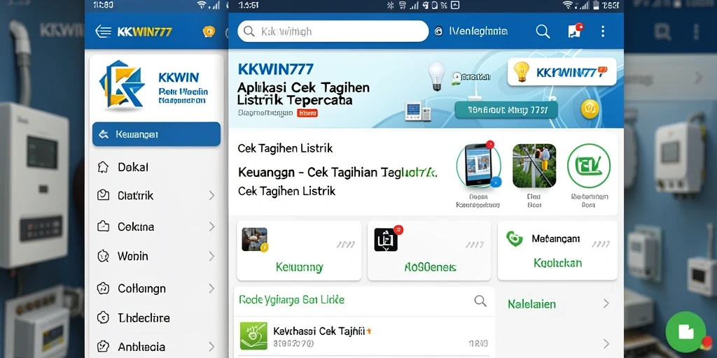 Antarmuka KKWIN777 menampilkan informasi tagihan listrik yang jelas dan mudah dibaca.