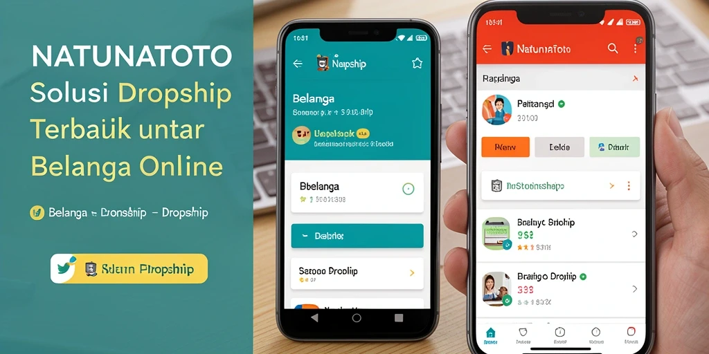 Antarmuka pengguna aplikasi NATUNATOTO yang intuitif untuk belanja dropship.