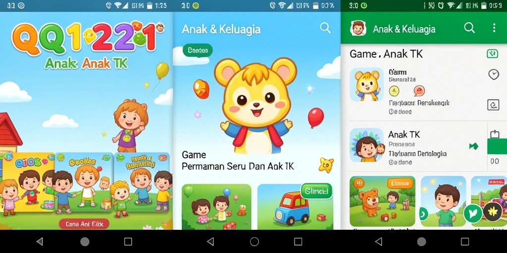 Antarmuka permainan yang cerah dan menyenangkan untuk anak-anak.