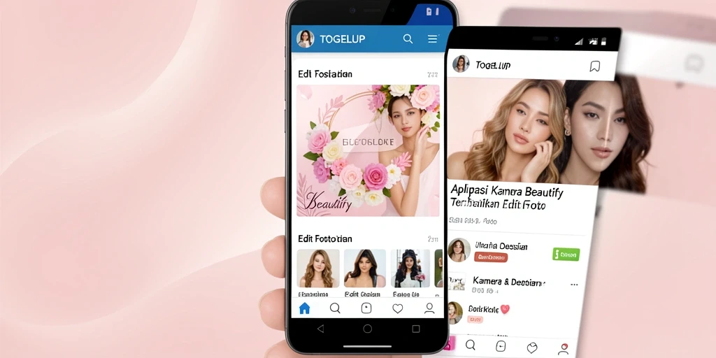 Tampilan antarmuka TOGELUP dengan fitur Kamera Beautify yang menarik.